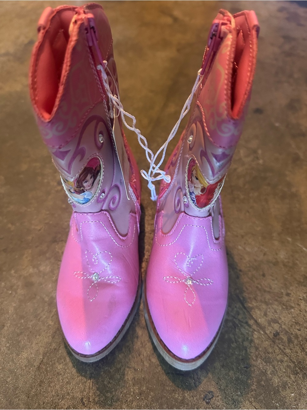 DISNEY PINK PRINCESS WESTERN BOOTS FOR KIDS